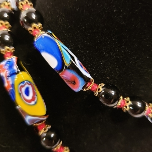 Vintage Italian Millefiori bead necklace art glass - Picture 5 of 10